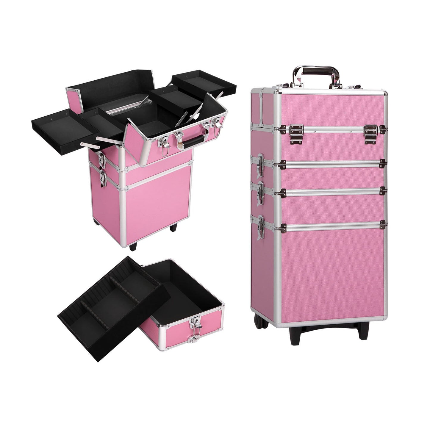 7 in 1 Portable Cosmetics Beauty Hairdressing Makeup Trolley Carry Bag Case Box