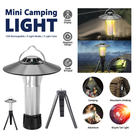 USB Rechargeable Lanterns Portable Hanging Lamp Camping Lights Mini Tent Light