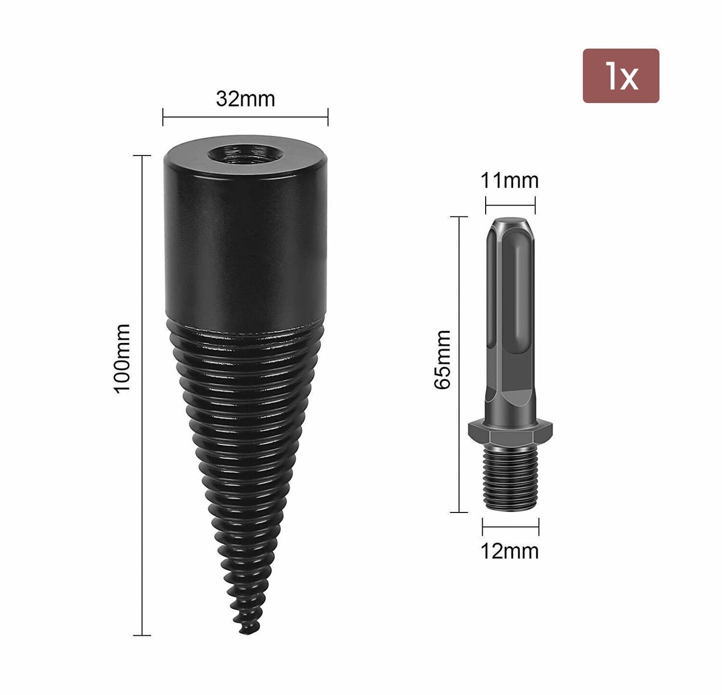 Speed Twist Drill Bit Wood Firewood Log Splitter Screw Splitting Cones Drivers