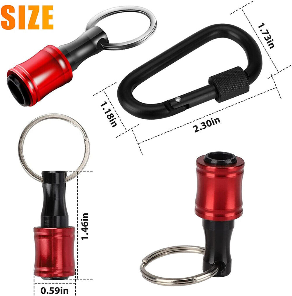 7Pcs Hex Shank Screwdriver Bits Socket Holder Extension Bar Keychain Keyrings AU