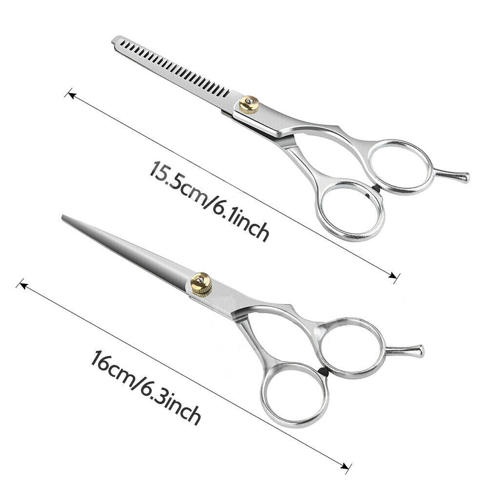 2PCS PROFESSIONAL HAIRDRESSING BARBER SALON HAIR CUTTING SCISSORS SHEARS STEEL