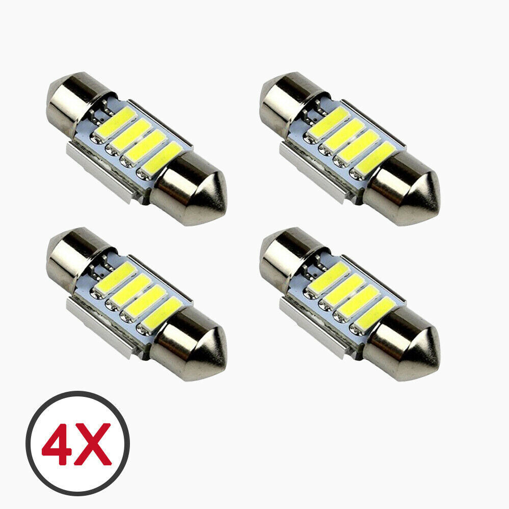 31MM FESTOON 7020 4SMD LED 4x INTERIOR DOME MAP LIGHT BULB GLOBE 12V CAR 4WD