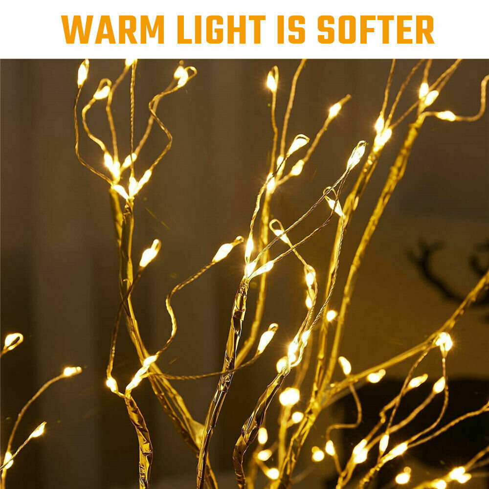 Light Tree Table Desk Lamp LED Night Gold Branch Battery USB Wedding Party Decor