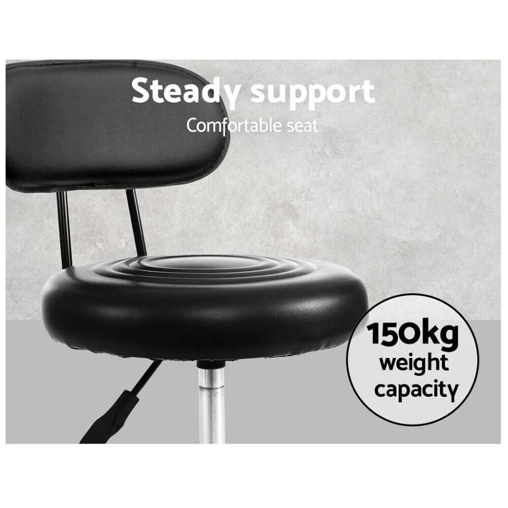 Salon Stool Swivel Chair Backrest Barber Hairdressing Hydraulic Lift PU AU