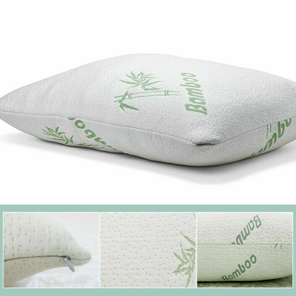 Luxury Bamboo Memory Foam Pillow Soft Fabric Fibre Cover Case 70x40cm OZ