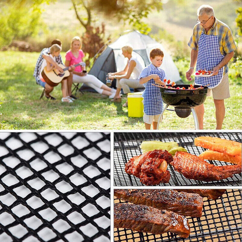 1 PC Mintiml Charcoal BBQ Grill Mesh Mat Non-Stick Cooking Barbecue Liner Sheet