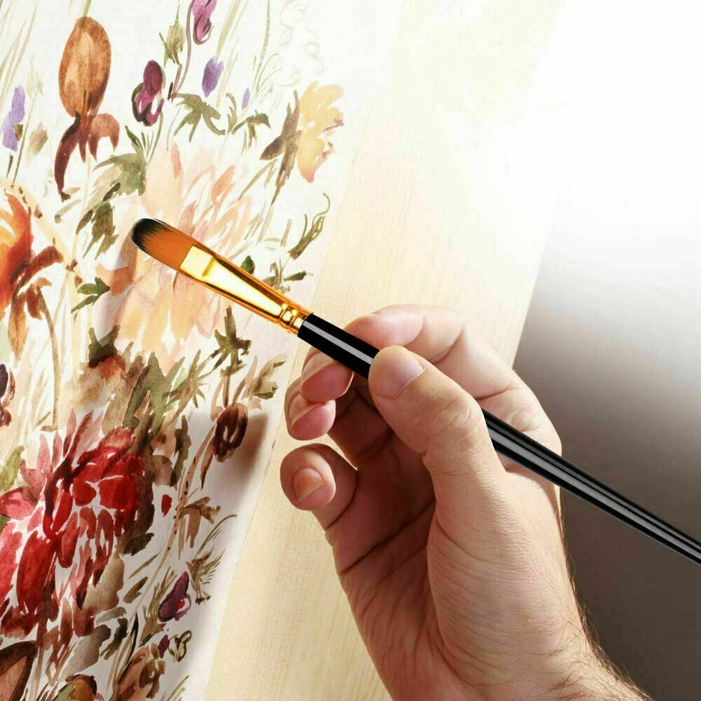 15Pcs Artist Paint Brushes Set Watercolour Acrylic Oil Painting Drawing Brush AU