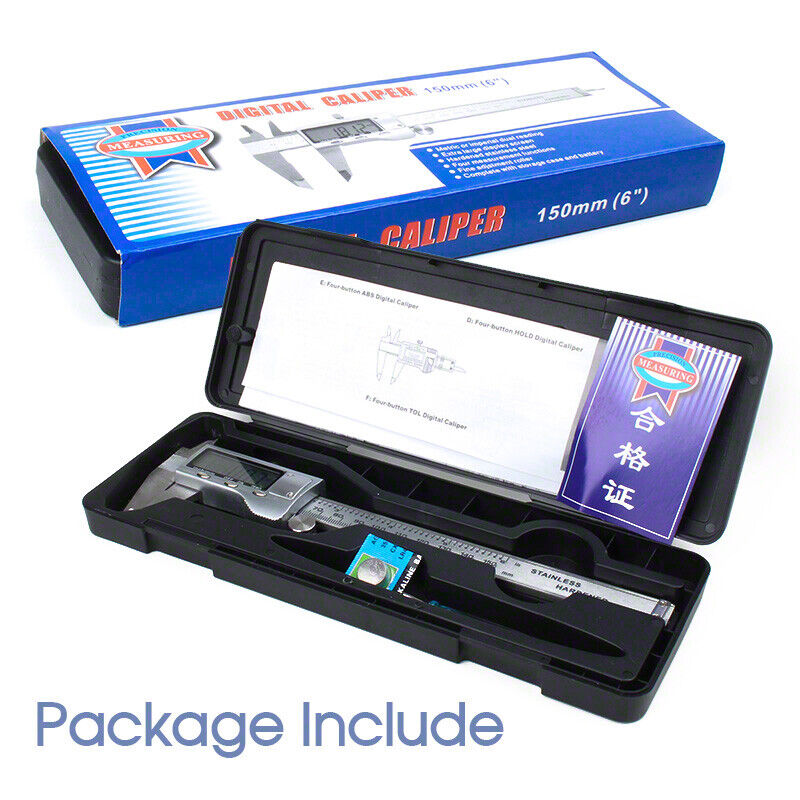 Stainless Steel Electronic Digital LCD Vernier Caliper Micrometer New 150mm 6''