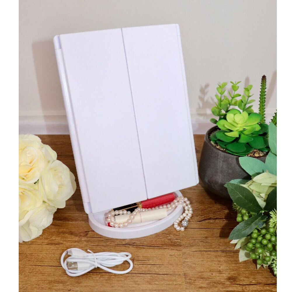 Makeup Mirror With Light Touch Screen Dimmable Lights up Vanity Cosmetic Trifold