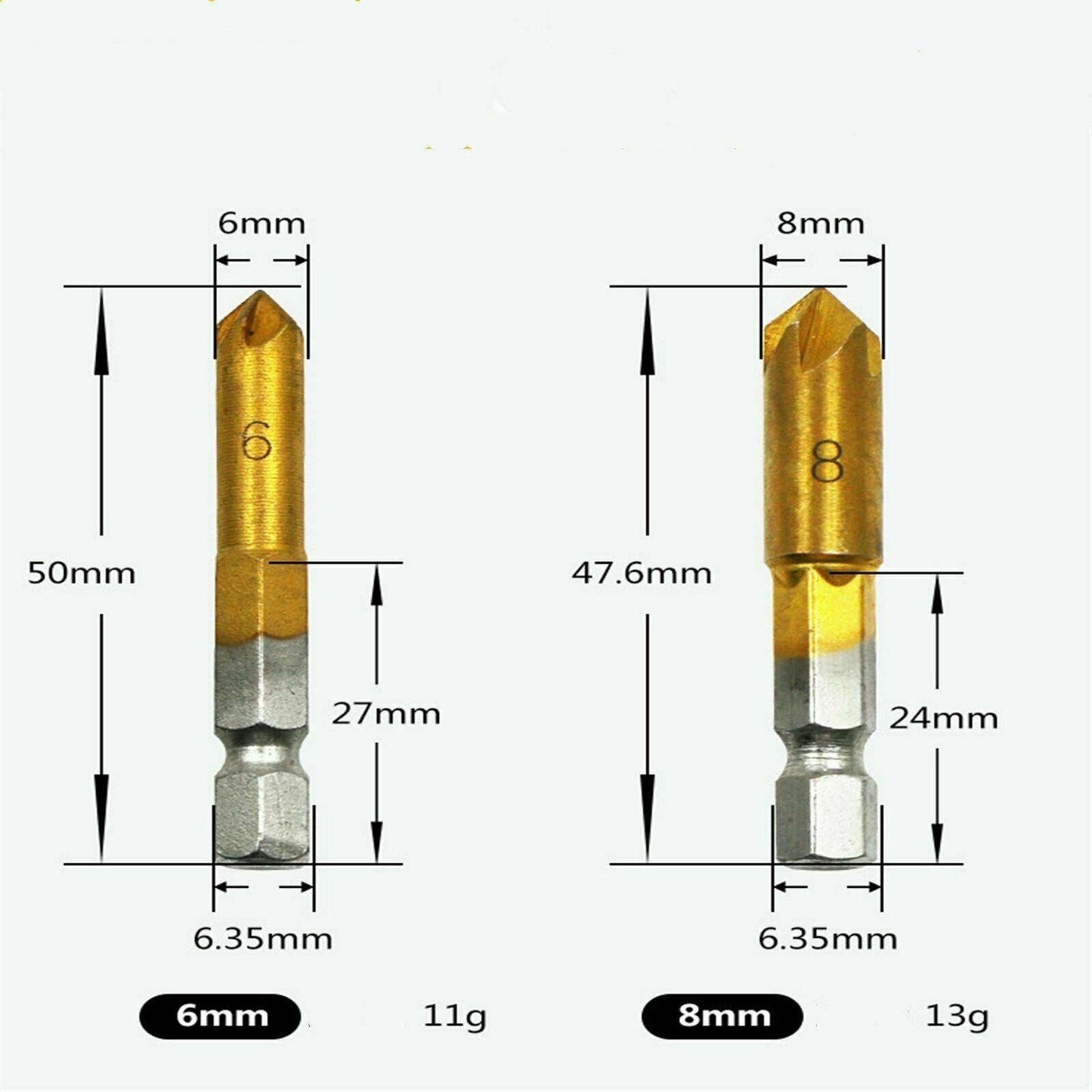 6pcs Countersink Drill Bit Crosshole Cutting Tool Drill Bits Metal Drilling AU