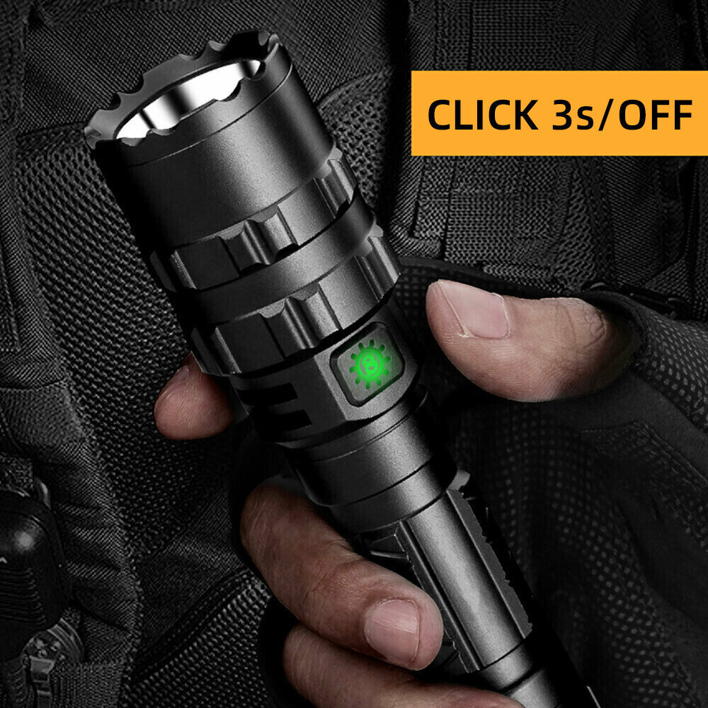 150000LM CREE L2 LED Tactical Flashlight USB Rechargeable Camping Hunting Torch