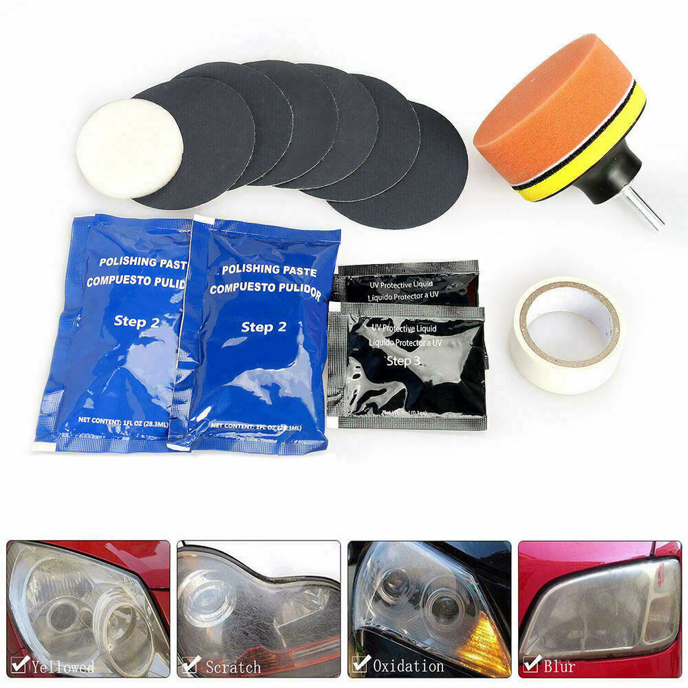 Pro Car Lens Headlight Restoration Kit Polishing Sanding Cleaner Repair Tool AU