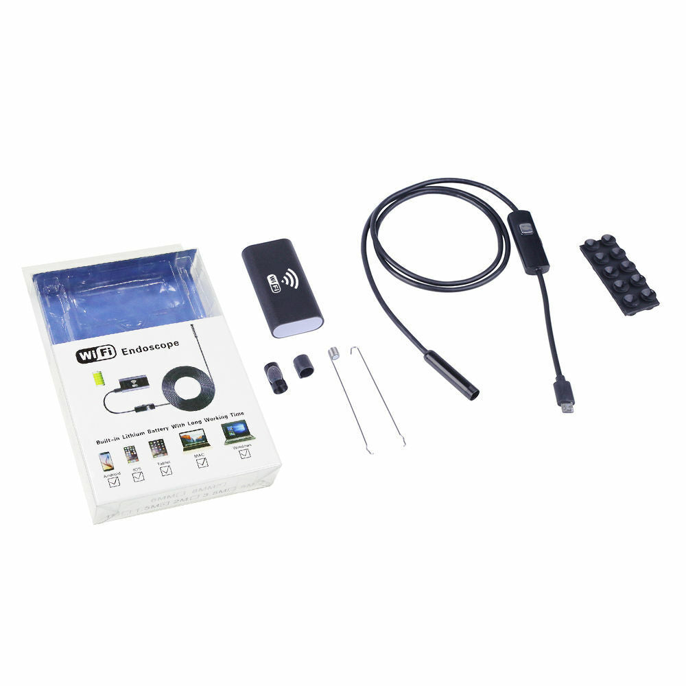 WIFI Endoscope 2MP 8mm Borescope Inspection Camera for Mobile Phone 1/2/3.5/5M