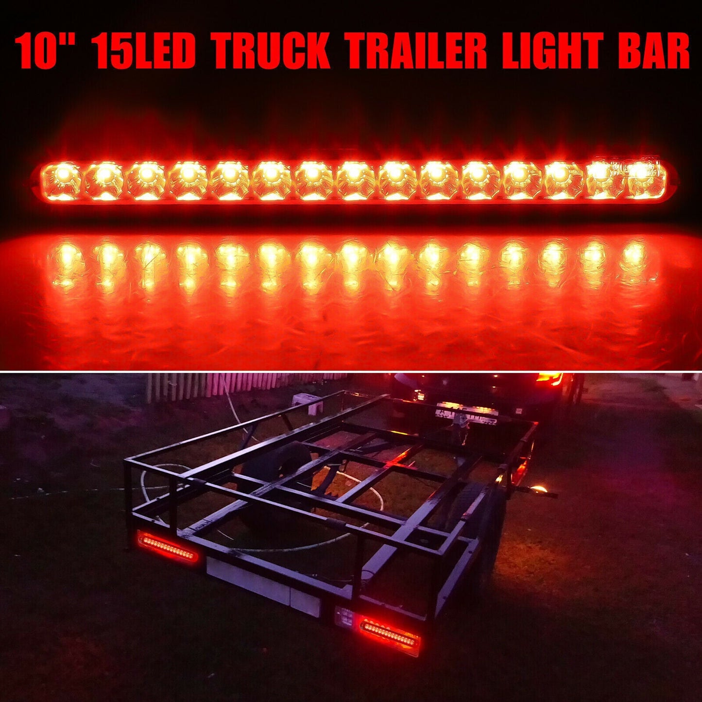 15 LED Tail Lights UTE STOP Brake Indicator Reverse Slim Strip RV Trailer Light