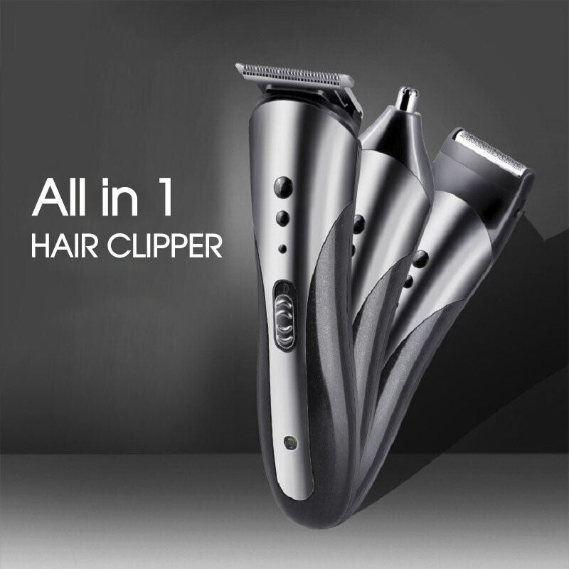 Mens Hair Clippers Beard Trimmer Electric Shaver Nose Haircut Grooming Kit Set