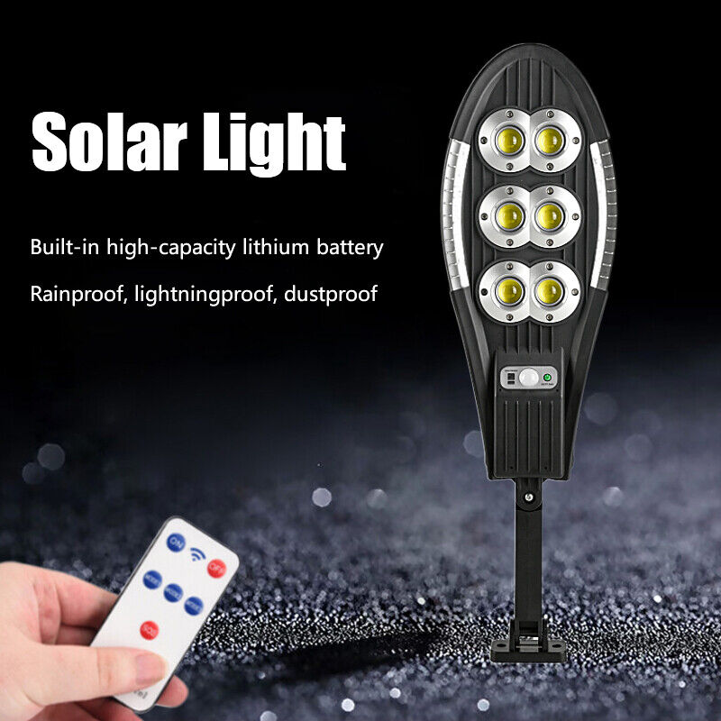 Solar Street LED Light Motion Sensor Remote Outdoor Garden Yard Flood Down Lamp