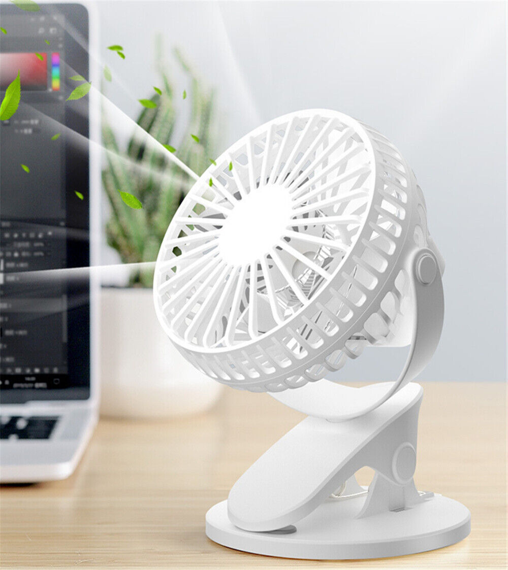 Desk Laptop Desktop Fan USB Rechargeable Portable Mini Cooling Quiet Table Fan