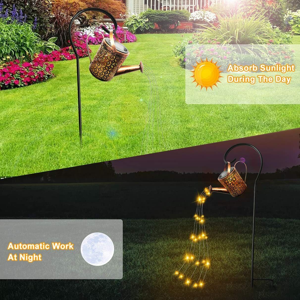 Solar LED Garden String Light Outdoor Path Decor Lights Lawn Lantern Lamp Stand