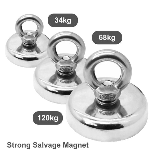 Magnet 34-120Kg Salvage Recovery Neodymium Strong Hook Fishing Treasure Hunting
