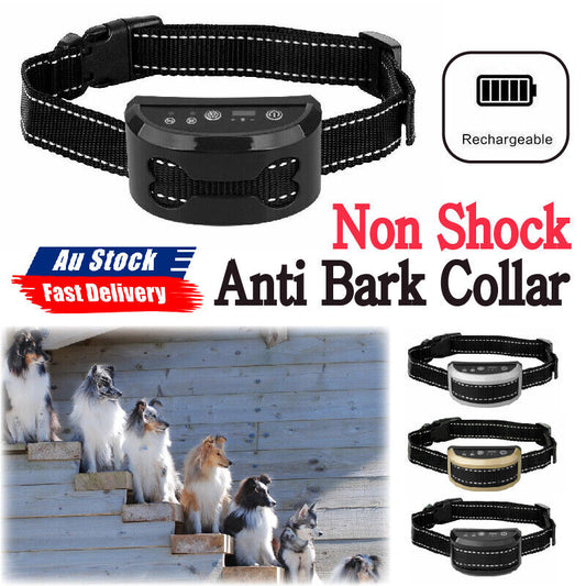 2019 Anti Bark Dog Training Collar Stop Barking Rechargeable Auto Collars OZ