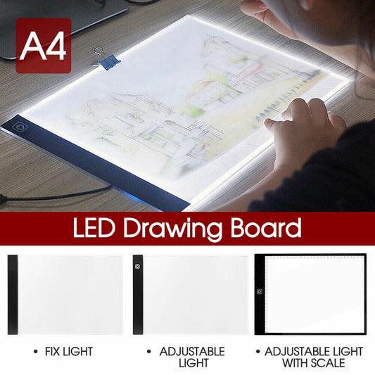A4 LED Light Box Tracing Drawing Board Art Design Pad Copy Lightbox Day & Light