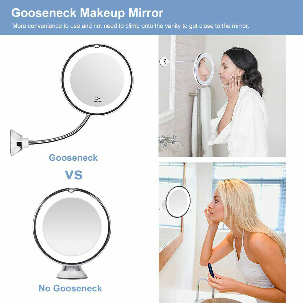 Magnifying Makeup Mirror With LED Light Cosmetic 360¡ã Rotation Flexible AU