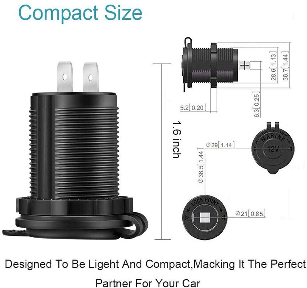 12-24V Cigarette Lighter Power Socket Plug 4x4 Caravan Camping Car Truck Outlet