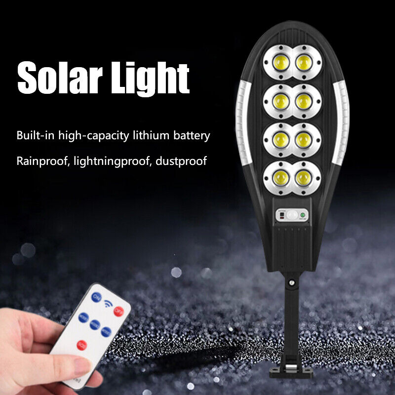 Solar Street LED Light Motion Sensor Remote Outdoor Garden Yard Flood Down Lamp