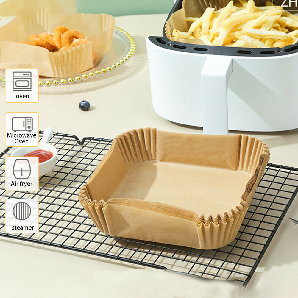 50Pcs Disposable Square Air Fryer Paper Liner Non-Stick Baking Paper Liners