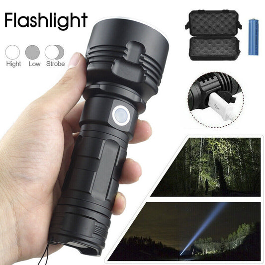 120000LM CREE L2 LED Tactical Rechargeable Flashlight USB Camping Hunting Torch