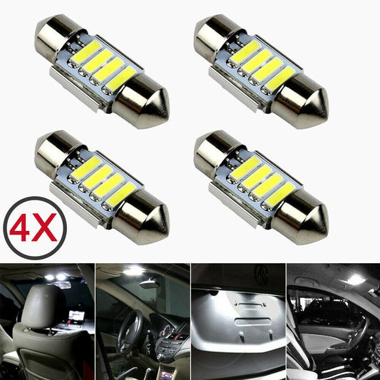 31MM FESTOON 7020 4SMD LED 4x INTERIOR DOME MAP LIGHT BULB GLOBE 12V CAR 4WD