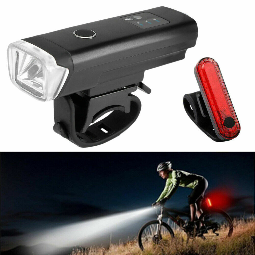 Waterproof Rechargeable LED Bike Bicycle Light USB Cycle Front Back Headlight AU