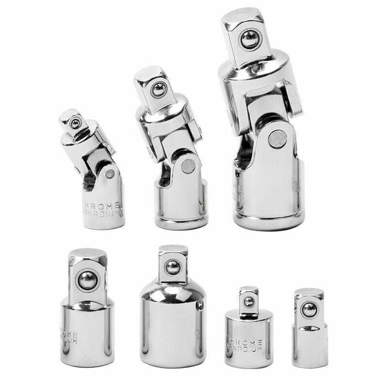 7Pcs Joint Impact Socket & Adapter Set,1/4" 3/8" 1/2" Impact Socket Universal