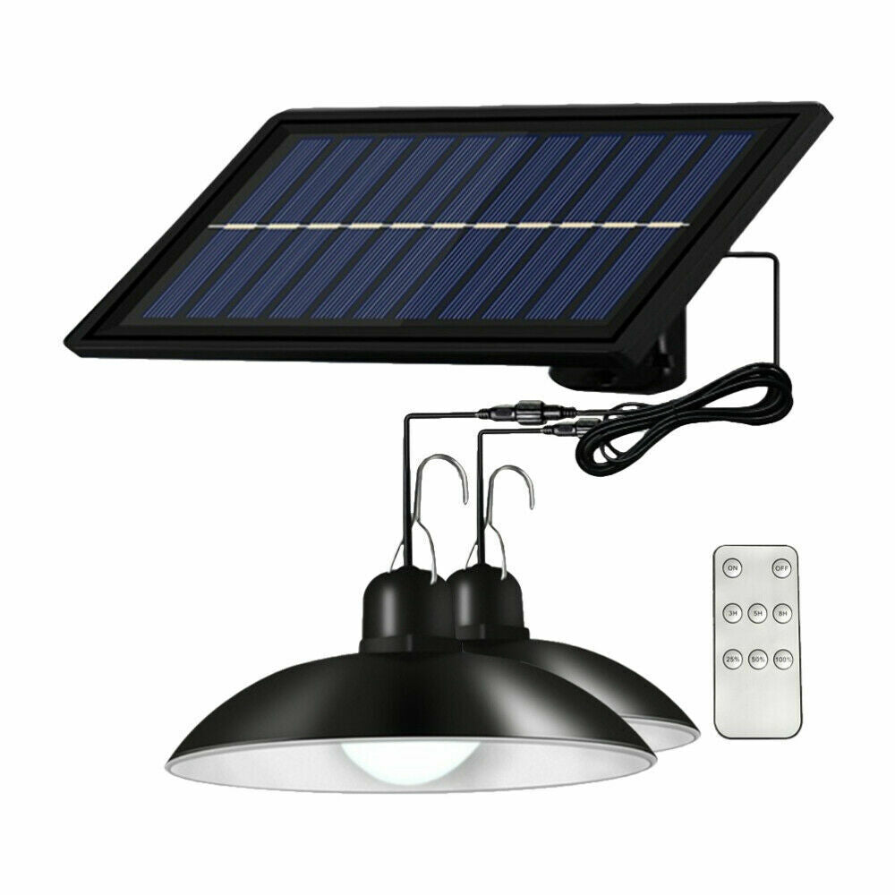 Solar Power Outdoor Garden Hanging LED Lamp Yard Pendant Light W/ Remote Control