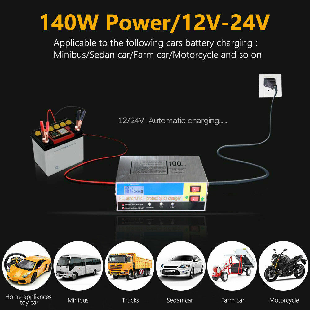 Automatic Car Battery Charger 12V 30Amp ATV 4WD Truck Boat Caravan Motorcycle