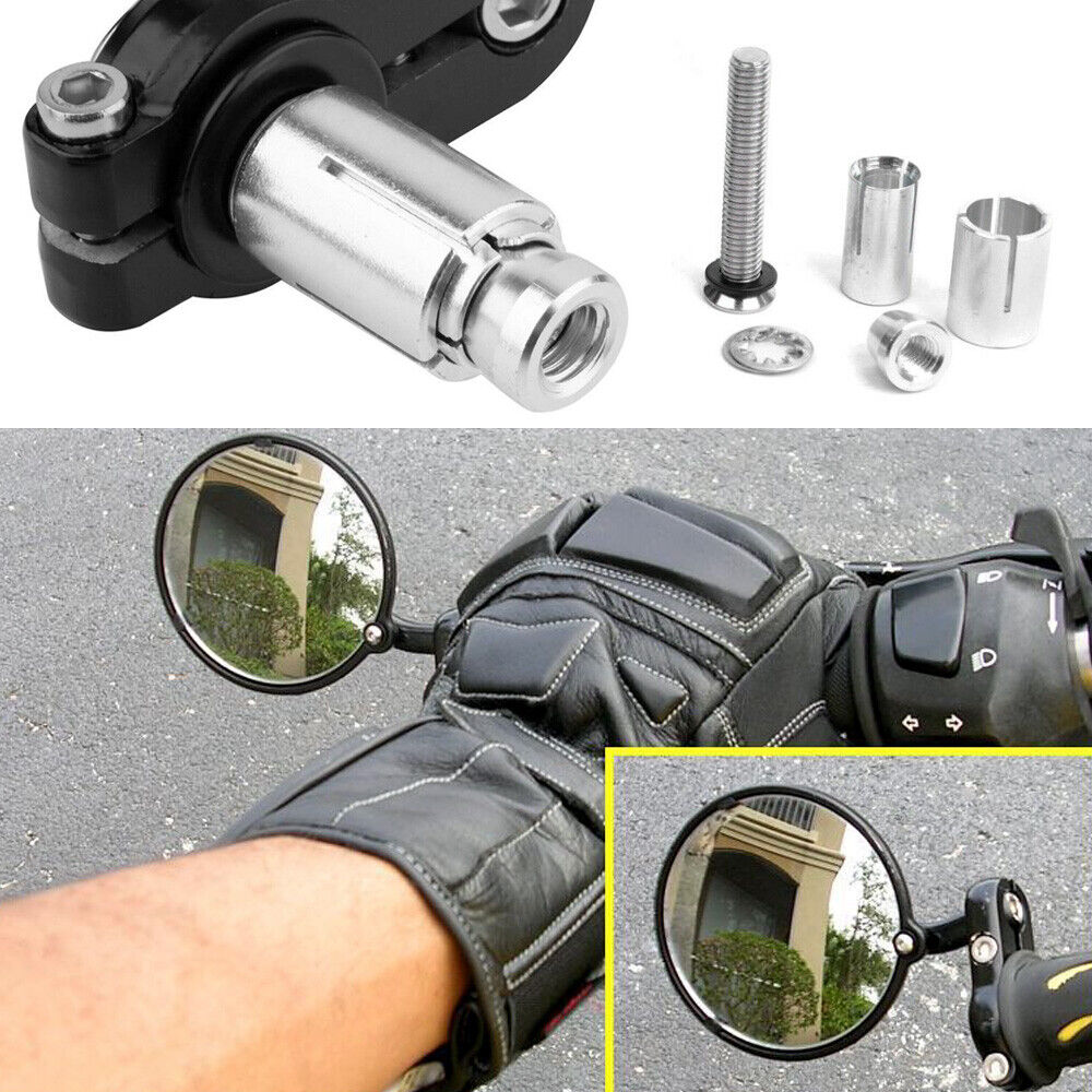 Set 2PCS Universal Motorcycle Handle Bar End Mirrors Motorbike Side Rear View