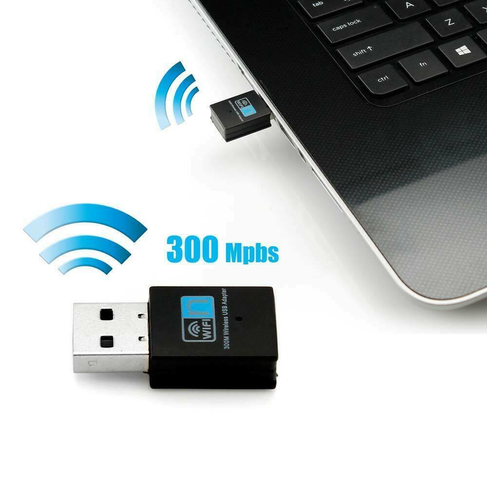 USB Wireless N WiFi Adapter Dongle Network LAN Card 802.11n 300Mbps Windows 10