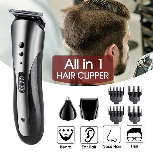 Mens Hair Clippers Beard Trimmer Electric Shaver Nose Haircut Grooming Kit Set