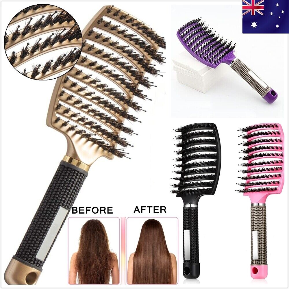 Women Detangling Nylon Bristle Brush Detangle Hairbrush Head Scalp Massage Comb