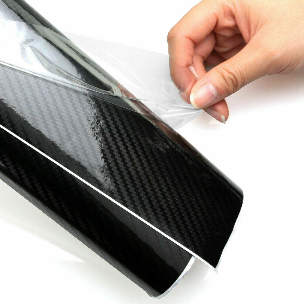 Gloss Black 4D 6D Carbon Fiber Vinyl Car Phone Laptop Wrap Sticker Film