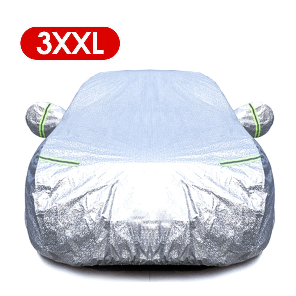 3XXL 3Layer Aluminiu Waterproof Outdoor Car Cover Double Thick Rain UV Resistant