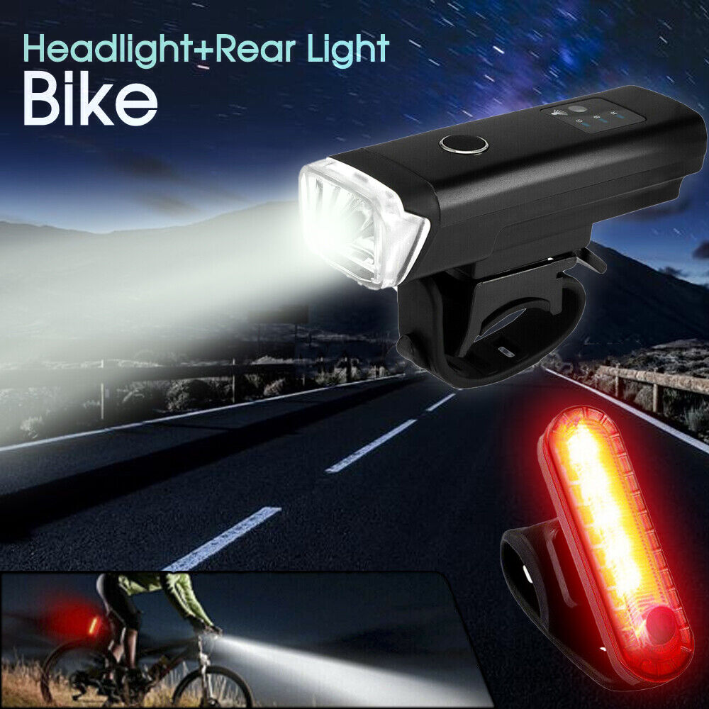 Waterproof Rechargeable LED Bike Bicycle Light USB Cycle Front Back Headlight AU