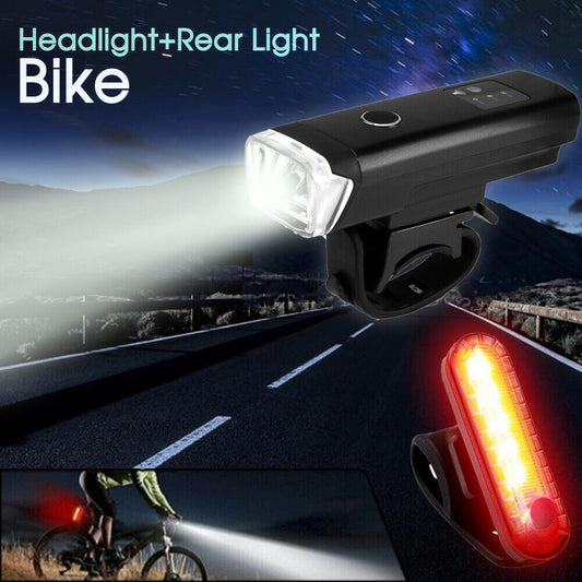 Waterproof Rechargeable LED Bike Bicycle Light USB Cycle Front Back Headlight AU