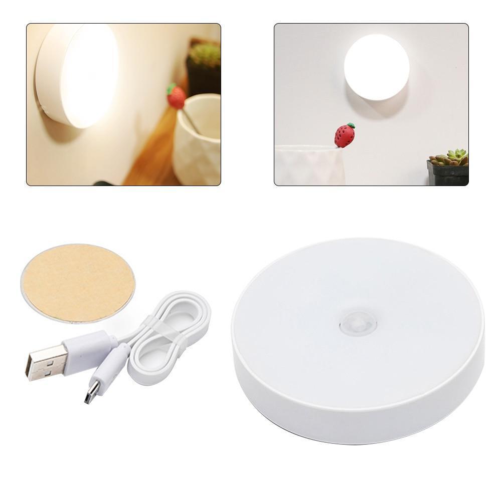 Motion Sensor LED Night Light Rechargeable USB Induction Lamp WallMount