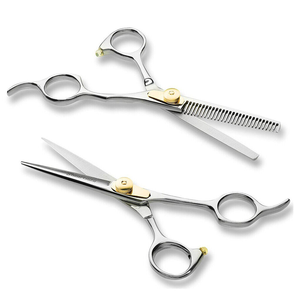 2PCS PROFESSIONAL HAIRDRESSING BARBER SALON HAIR CUTTING SCISSORS SHEARS STEEL