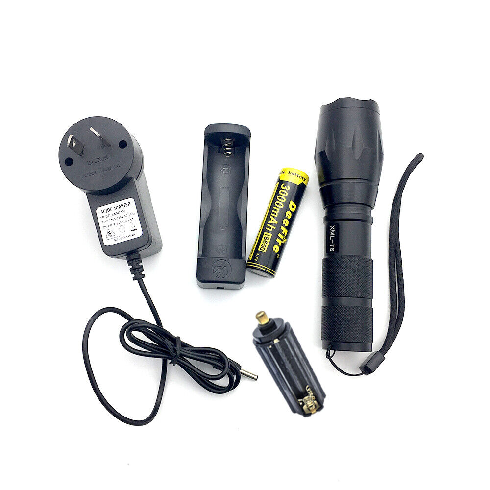 X800 G700 5000LM CREE LED Military Grade Zoom Rechargeable Flashlight Torch