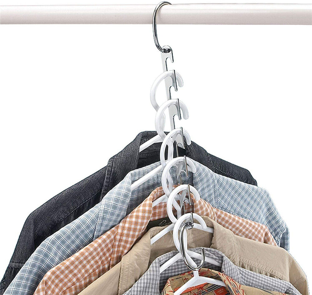 Space Saver Clothes Coat Pant Magic Hanger Metal Hooks Closet Organizer Storage