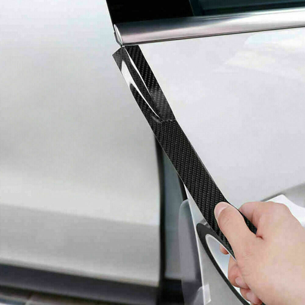 CarDoor Sill Protector Strip Carbon Fiber Bumper Sticker Rubber Trim Edge 5CM*3M