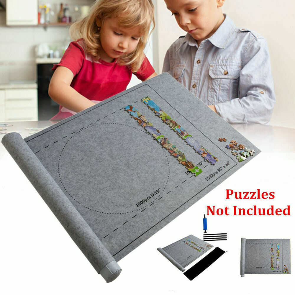 1500 PCS Jigsaw Puzzle Roll Mat Puzzle Storage Saver Pad Toys with Inflator Tool