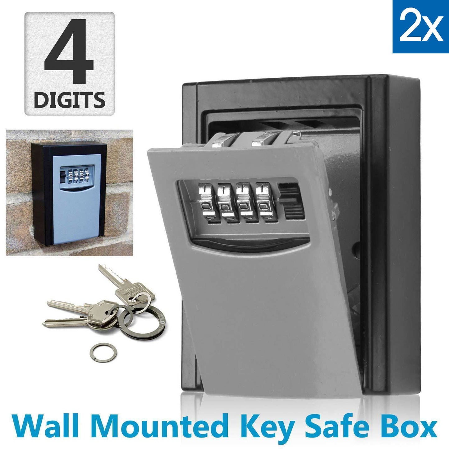 Combination Lock Key Safe Storage Box Padlock Security Home Outdoor